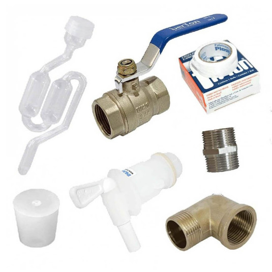 Kit de Acessórios Metal 1/2" para Fermentador Cônico