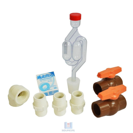 Kit de Acessório Registro PVC BSP 3/4” para Fermentadores Cônicos 2