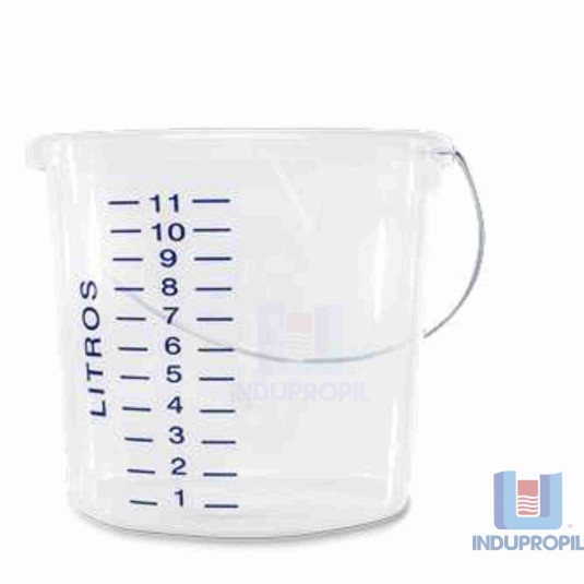 Balde Graduado PP 12 Litros Transparente