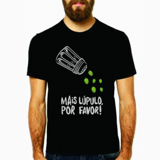 Camiseta Mais Lúpulo Por Favor - Preta XG