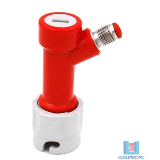 Conector Pin Lock Gás com Rosca 7/16 - Vermelho e Cinza