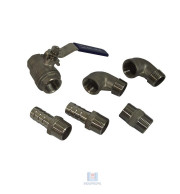 Kit de Acessórios Inox BSP 3/4" para Fermentadores Parede Dupla