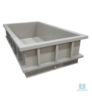Tanque PP Bege Retangular Banho Químico 150 X 300 X 80cm