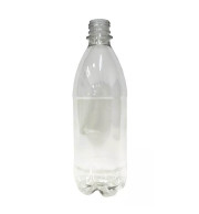 Caixa com 25 Garrafas Pet 500 ml Cristal com Tampa Preta