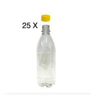 25 garrata pet 500ml com tampa amarela