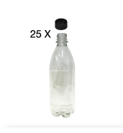 25 garrafas pet 500 ml tampa preta