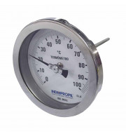 Termômetro Bimetálico 4x1/2 Inox 0-100°C - Haste 100mm