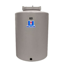 Pipa Polietileno Fundo Plano Rotomoldada 60 Litros Bege
