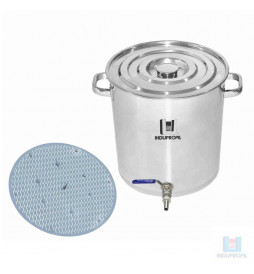 Caldeirão Cervejeiro Inox com Válvula e Fundo Falso Inox - 65lts