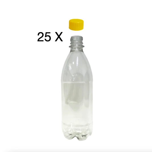 25 garrata pet 500ml com tampa amarela