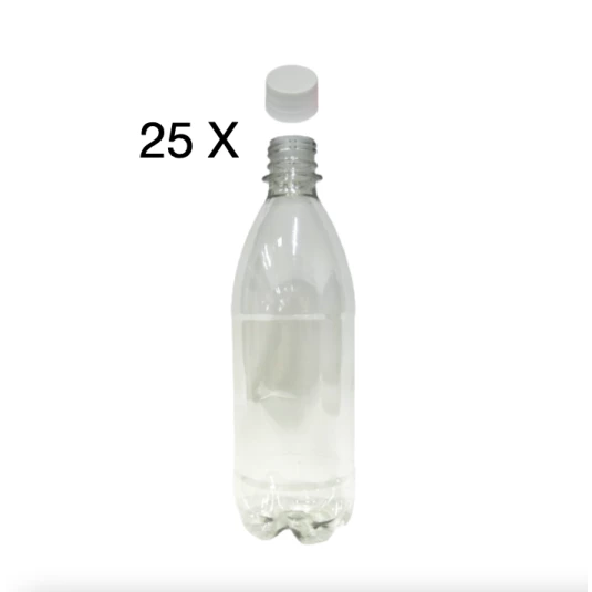 25 garrafas pet 500 ml com tampa branca