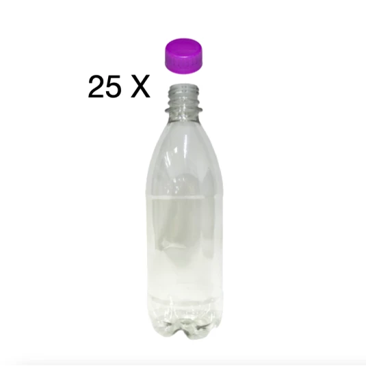 25 garrafa pet 500 ml tampa lilás