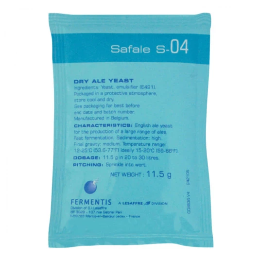 Fermento Levedura para Cerveja Fermentis S-04 - 11,5gr