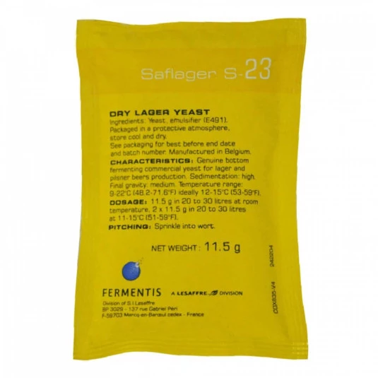 Fermento Levedura para Cerveja Fermentis S-23 - 11,5 gr