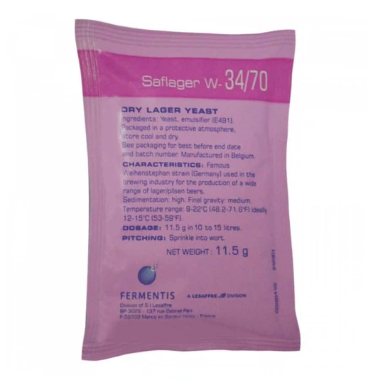 Fermento Levedura para Cerveja Fermentis W-34/70 - 11,5 gr