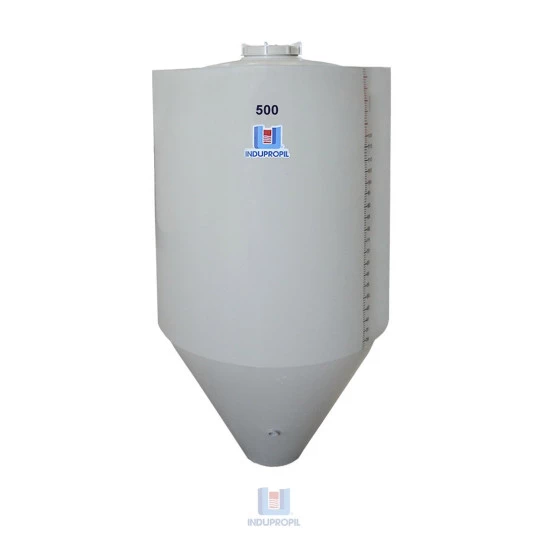 Fermentador Cônico PP na cor Bege - capacidade de 500 Litros Parede Dupla com Isolamento Térmico