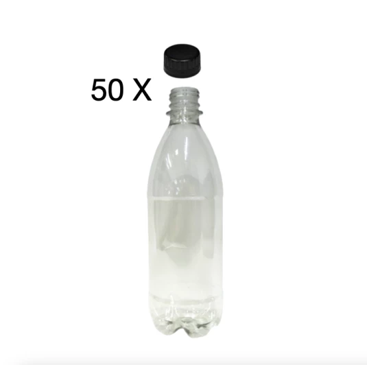 50 garrafas pet com tampa preta