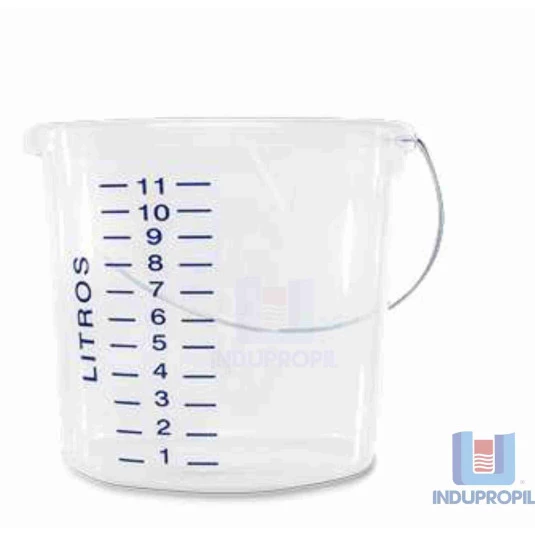 Balde Graduado PP 12 Litros Transparente