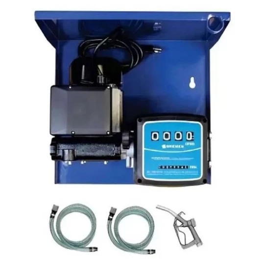 Kit Abastecimento Diesel 230v 60l/Min Medidor c/ Mangueira PVC e Bico Manual