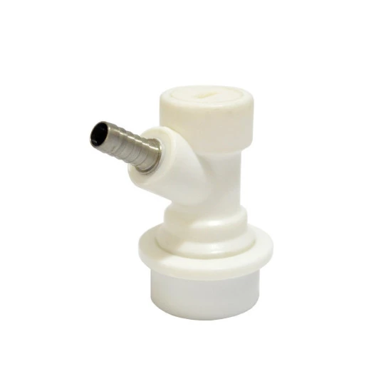 Conector Ball Lock Branco para Gás Post Mix - Espigão 1/4"