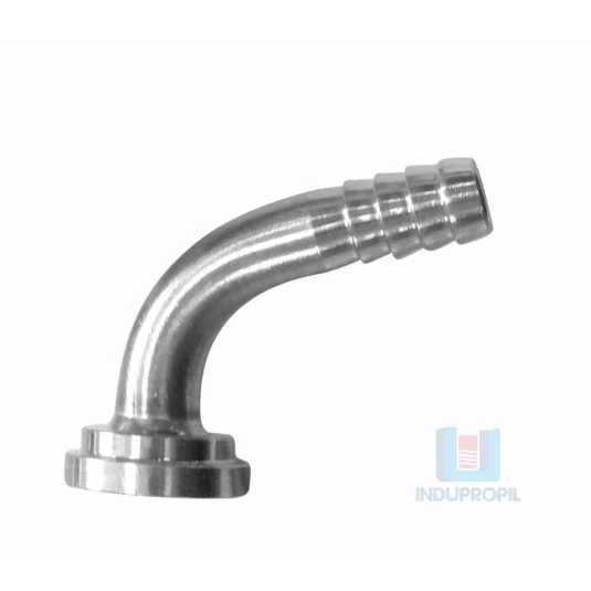 Espigão Curvo Inox 3/8” para porcas de 5/8" para Chopp