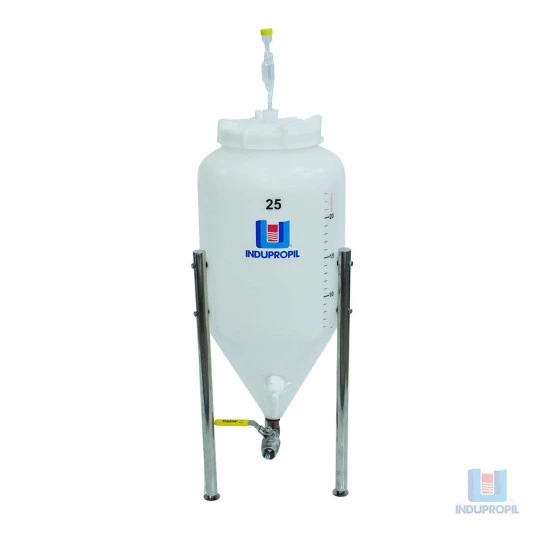 Fermentador Cônico Roto Plus 25 Litros Branco Completo + Pé Geladeira
