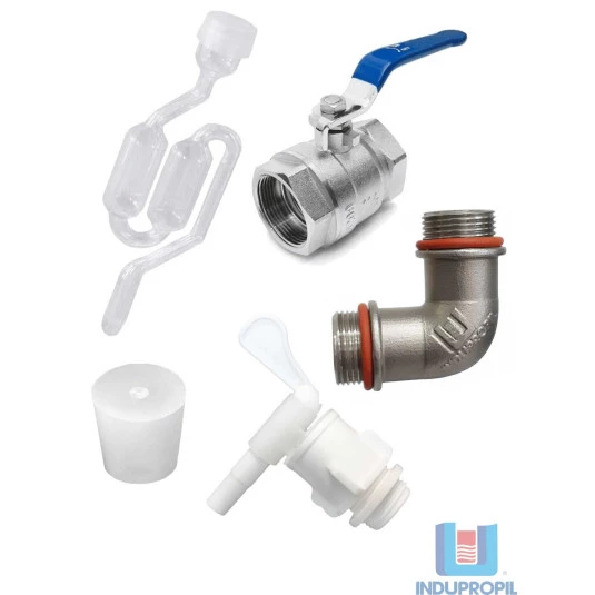 Kit de Acessórios em Aço Inox para Fermentador Cônico - BSP 3/4"
