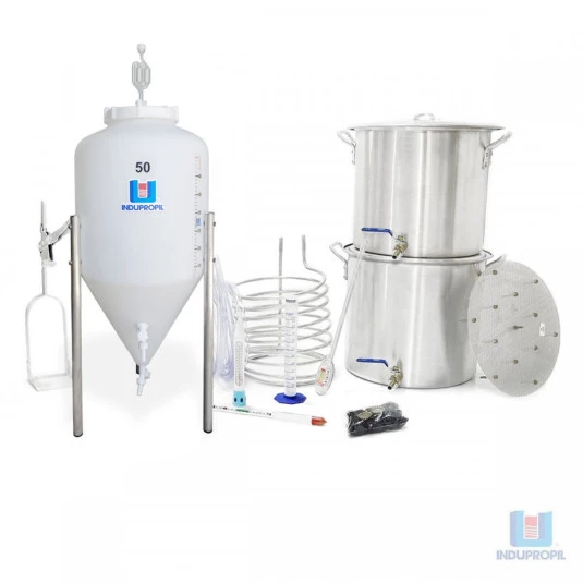 Kit Cervejeiro 2 Caldeirões com Fermentador Cônico -40 Lt