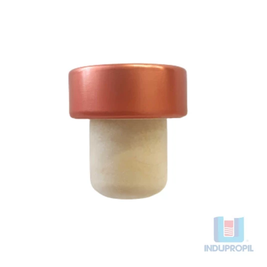Rolha Sintética para Destilados Topo em Alumínio de Luxe - Cobre