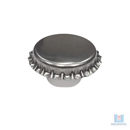 Tampinha Champagne de vinte e nove ,milimetros, com Blindo e Bidule Medusa Integrado Prata