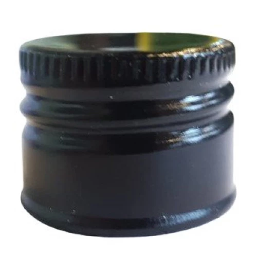 Tampinha Alumínio para Garrafa de Vinho Rosca 29mm - Preta