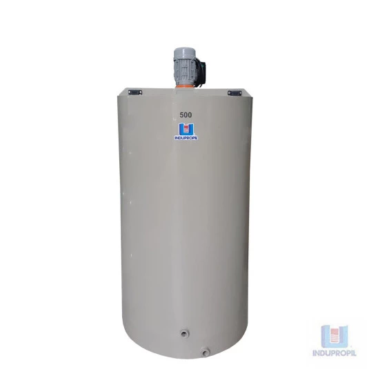 Tanque Mistura de Detergentes 500 Lts PP Bege Conico com Agitador Cowles Duplo