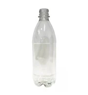 Caixa com 25 Garrafas Pet 500 ml Cristal com Tampa Preta