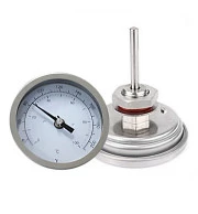 Kit Termômetro Bimetálico Inox Haste 60mm
