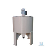 Tanque Mistura de Detergentes 150 Lts PP Bege Agitador Cowles e Inversor Fundo Cônico
