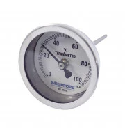 Termômetro Bimetálico 2,5x1/2" Inox 0-100 °C - Haste 100mm