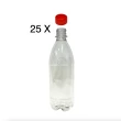 25 garrafas pet 500 ml com tampa vermelha