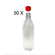 50 garrafas pet cristal com tampa vermelha