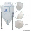 Fermentador Cônico sem emendas para cerveja caseira 100 Litros Branco
