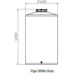 Pipa Polietileno Fundo Plano Rotomoldada 300 Litros Bege